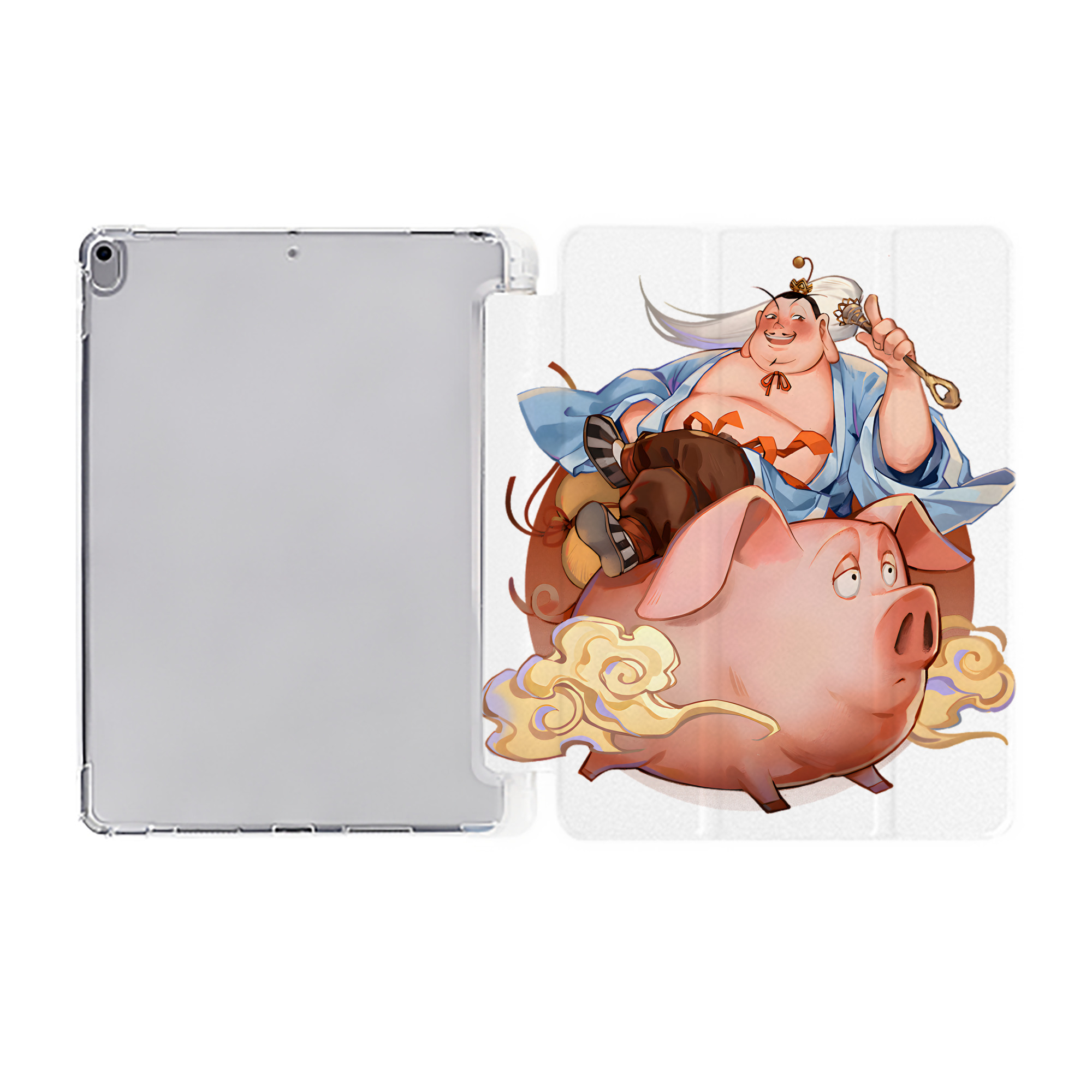 （画像用） Ne Zha 2 ナタ 魔童の大暴れ IPad ケース ペン収納付き 三つ折りスタンド PUレザー×シリコン 対応機種9.5/10.5/10.9インチ